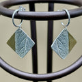 Silver Clay Tilted Square Earrings, Gold